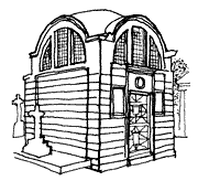 Line drawing of Campbell family vault
